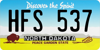ND license plate HFS537