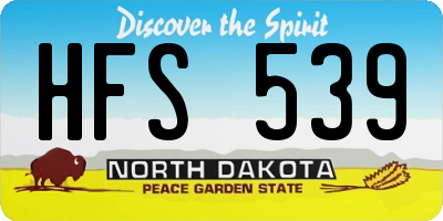 ND license plate HFS539