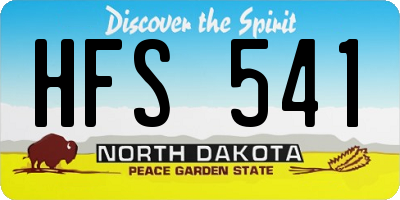 ND license plate HFS541