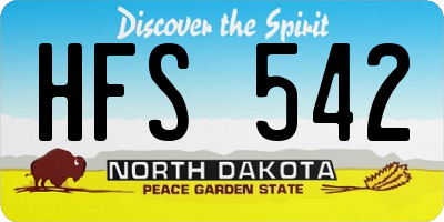 ND license plate HFS542