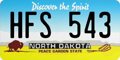 ND license plate HFS543