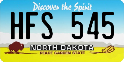 ND license plate HFS545