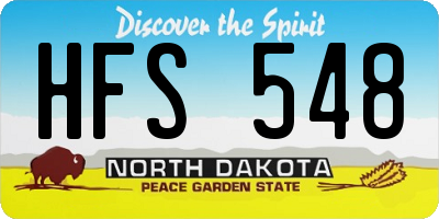 ND license plate HFS548