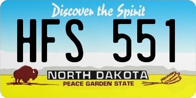 ND license plate HFS551