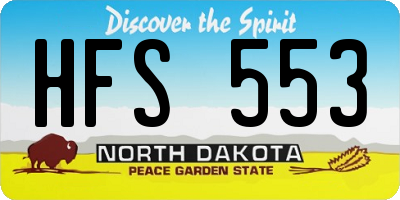 ND license plate HFS553