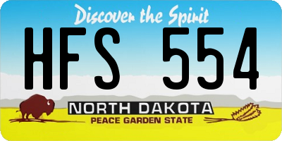 ND license plate HFS554