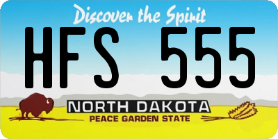 ND license plate HFS555
