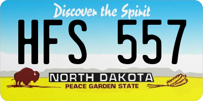ND license plate HFS557