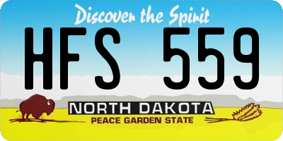 ND license plate HFS559