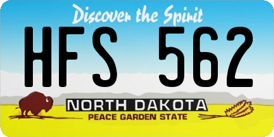 ND license plate HFS562