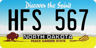 ND license plate HFS567