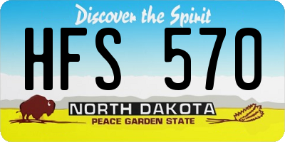 ND license plate HFS570