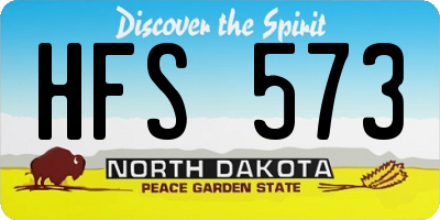 ND license plate HFS573