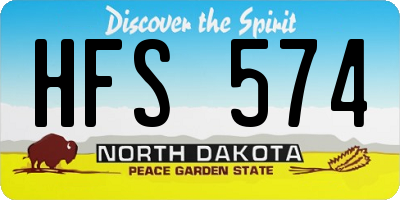 ND license plate HFS574