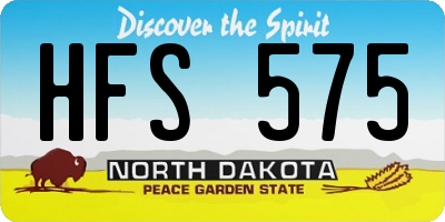 ND license plate HFS575