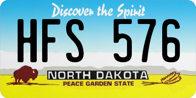 ND license plate HFS576