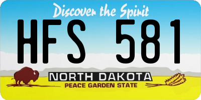 ND license plate HFS581