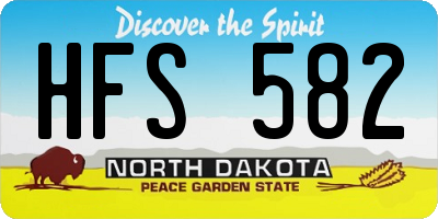 ND license plate HFS582