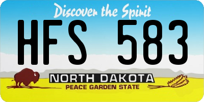 ND license plate HFS583