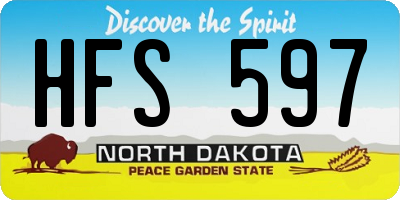 ND license plate HFS597