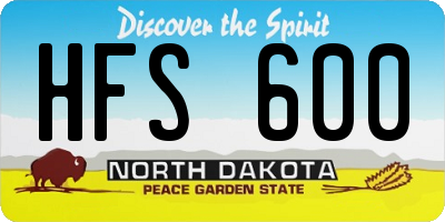 ND license plate HFS600