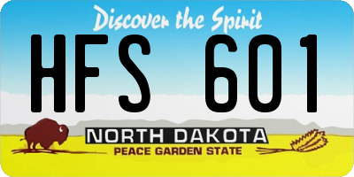 ND license plate HFS601