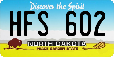 ND license plate HFS602