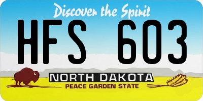 ND license plate HFS603