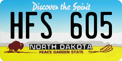 ND license plate HFS605