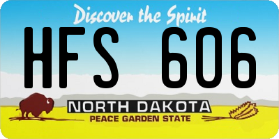 ND license plate HFS606