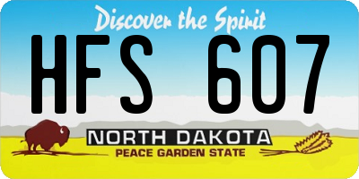 ND license plate HFS607