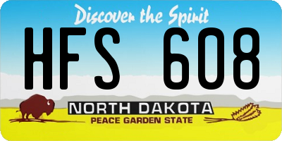 ND license plate HFS608