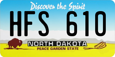 ND license plate HFS610