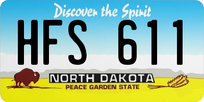ND license plate HFS611