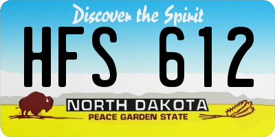 ND license plate HFS612