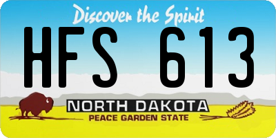 ND license plate HFS613