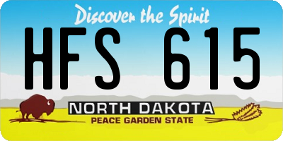 ND license plate HFS615