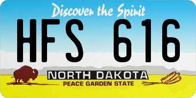 ND license plate HFS616