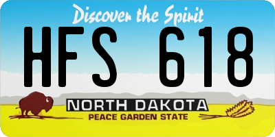 ND license plate HFS618