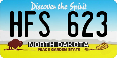 ND license plate HFS623