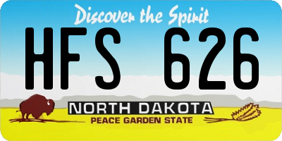 ND license plate HFS626