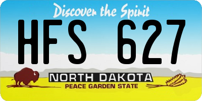 ND license plate HFS627