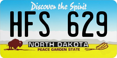 ND license plate HFS629