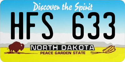 ND license plate HFS633