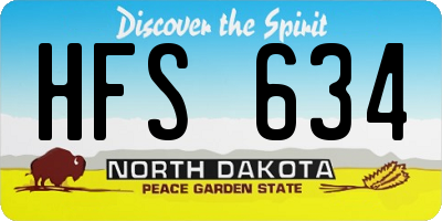 ND license plate HFS634