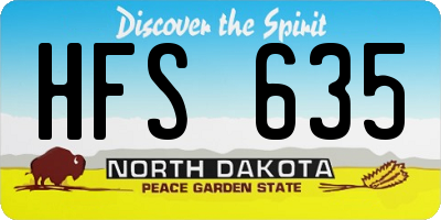 ND license plate HFS635