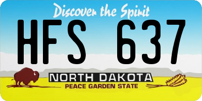 ND license plate HFS637