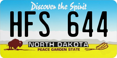 ND license plate HFS644