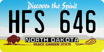 ND license plate HFS646