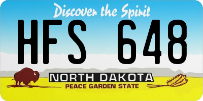 ND license plate HFS648